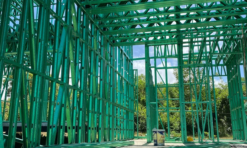 Photo of a shed's frame