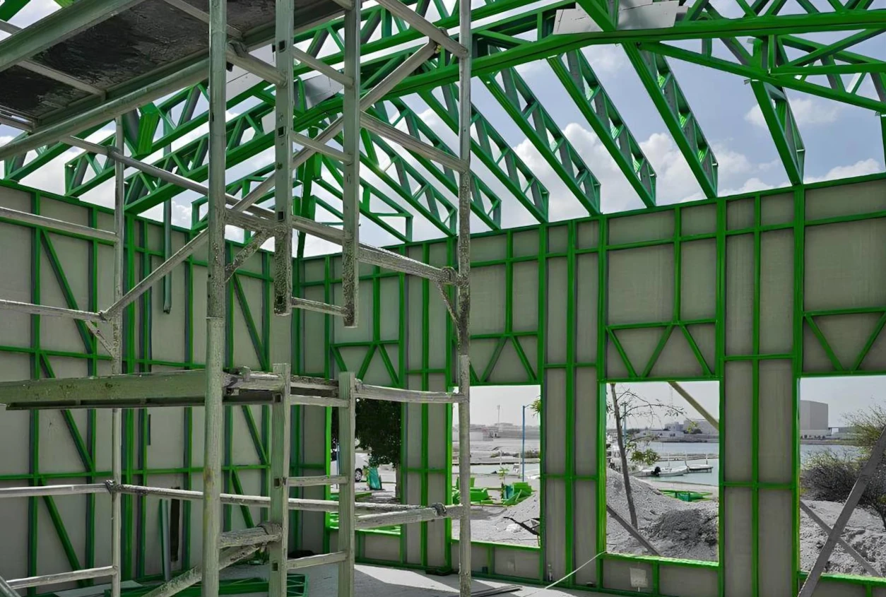 Completed modern LGSF steel frame building demonstrating Ecolit's turnkey construction services